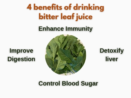 What are 4 benefits of drinking bitter leaf juice